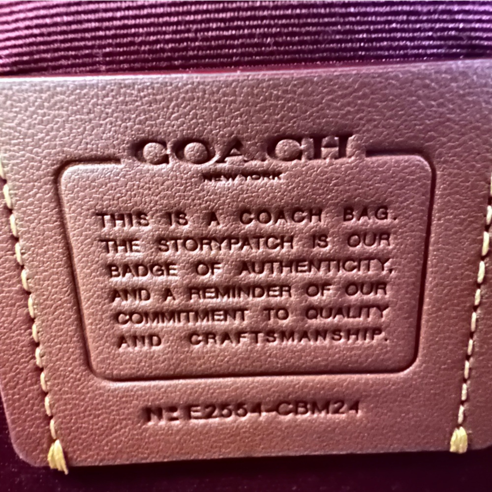 Coach Jamie Pink Tan Leather Crossbody Camera Bag CBM24 Signature Trim Print - Picture 11 of 16